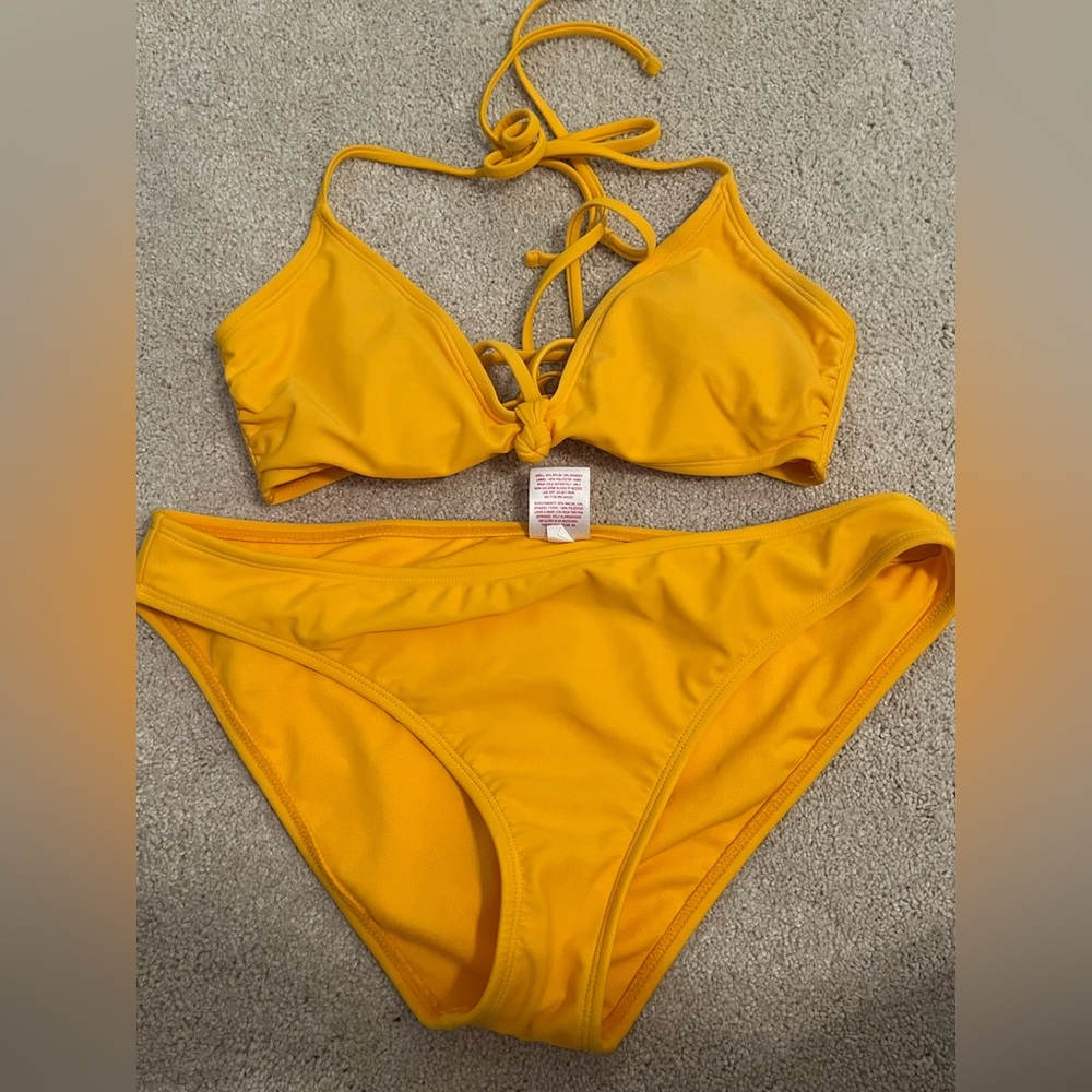 Yellow target bikini